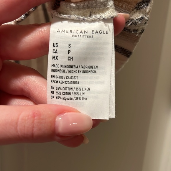 American Eagle cropped button up tie shirt - Picture 4 of 4